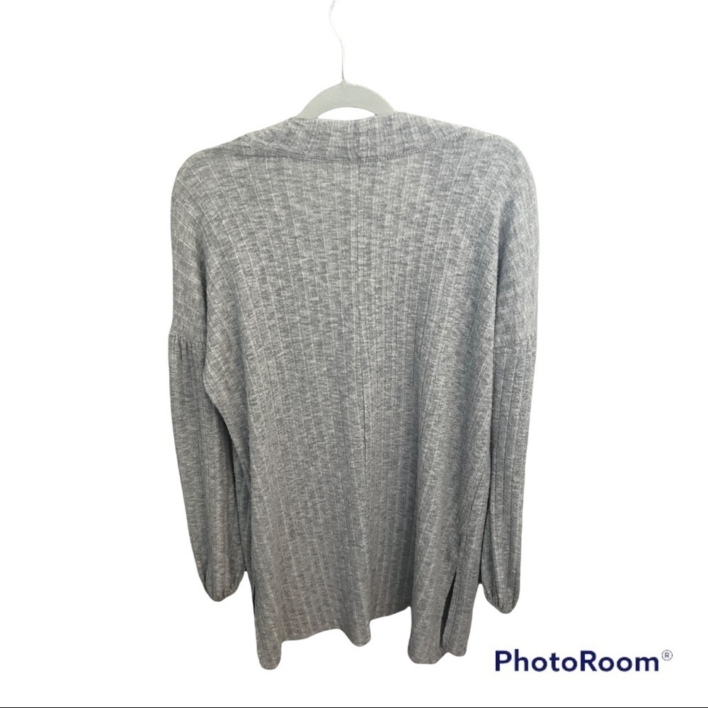Lucky Gray Open Front Ribbed Cardigan - Small - Picture 2 of 6